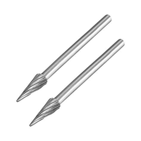 Uxcell Tungsten Carbide Rotary Files 1 8 Shank Single Cut Cone Shape