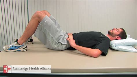 Cha Rehab Pelvic Tilts With Tr Abd Multifidus Activation Youtube