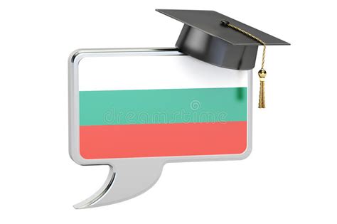 Speech Bubble With Bulgarian Flag Learning Concept 3d Rendering Stock