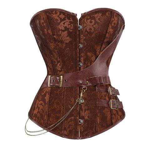 Espartilho steampunk de couro lingerie pirata burlesco gótico