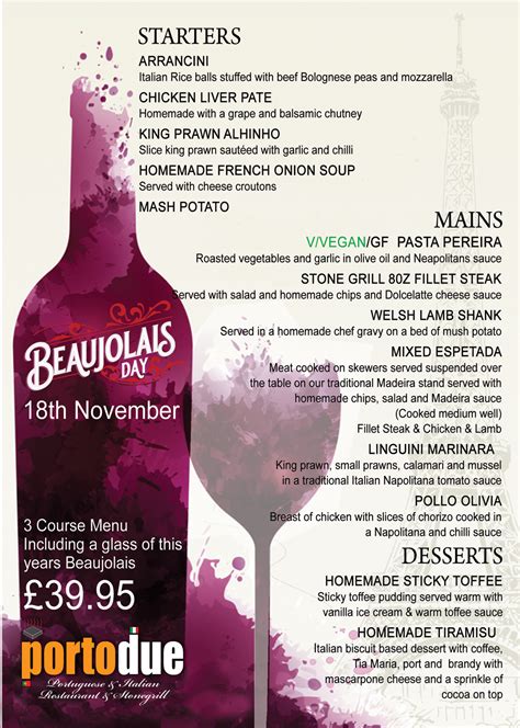 Beaujolais Menu - Porto Due