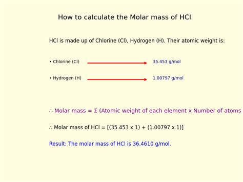 Massa Molecular De Hcl - Hydrochloric acid (HCl) Molar mass and Molecular weight