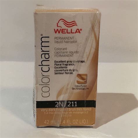 Wella Color Charm Liquid Technology Haircolor 2n 211 Very Dark Brown 1 4 Oz Wella Wella