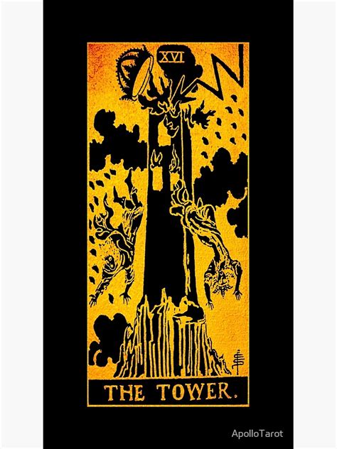 P Ster La Carta Del Tarot De La Torre Oro Y Negro Arcanos Mayores