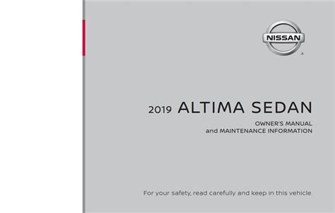 Nissan Altima 2019 Owners Manual PDF For FREE