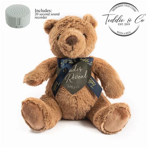 Gender Reveal Teddy Bear with Heart Scratch Card