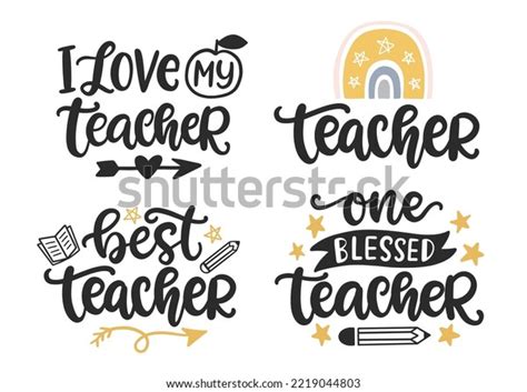 Teachers Day Gift Card Hand Written Stock Vector (Royalty Free) 2219044803 | Shutterstock