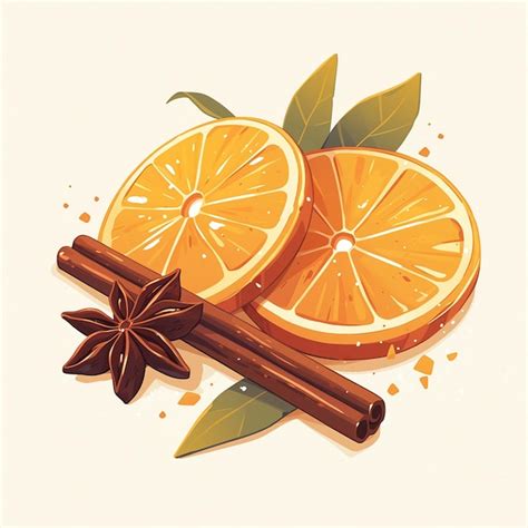 Premium Vector Peeled Orange Segments With Cinnamon Dust