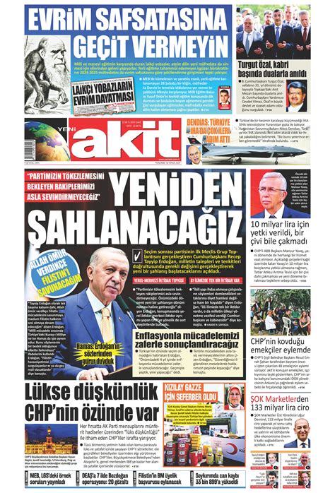 Yeni Akit Gazetesi Nisan Per Embe G N Man Eti