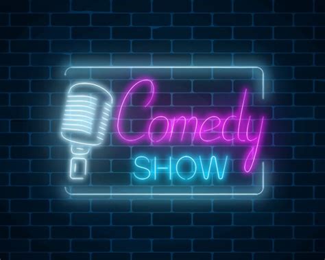 Comedy Show Neon Signboard Stand Up Royalty Free Vector