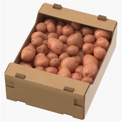 Caja de cartón 03 con papas rojas Juego listo Modelo 3D 49 max fbx