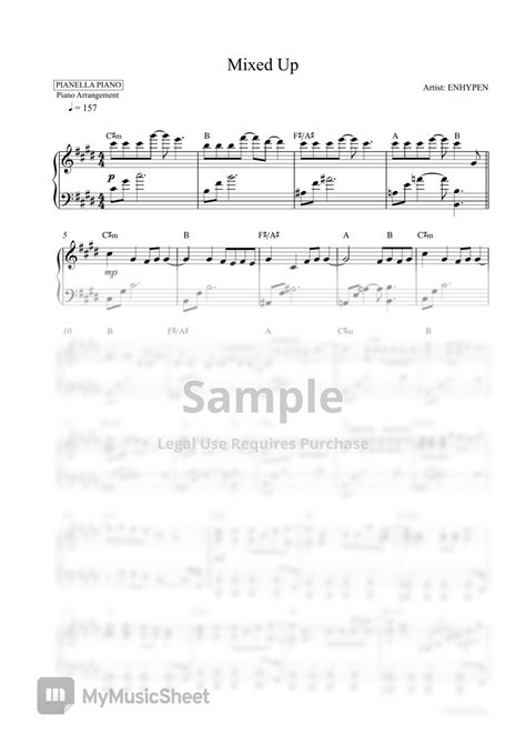 Enhypen Mixed Up Piano Sheet 악보 By Pianella Piano