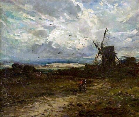 Oil Painting Replica Landscape With A Windmill 1852 By David Cox The