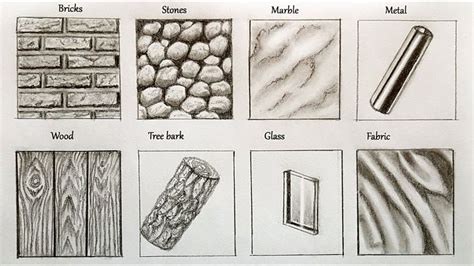 Learn To Draw Texture Wood Tree Bark Glass Fabric