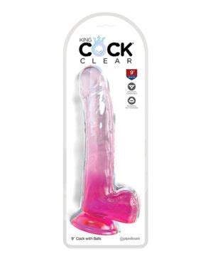 King Cock In Dildo W Balls Clear Pink Pipedream Satisfaction