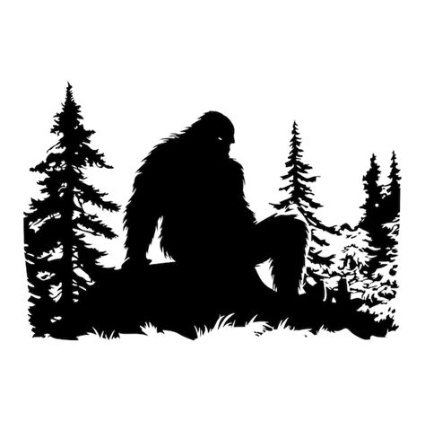 Conception De T Shirt Silhouette Bigfoot Illustration Vectorielle