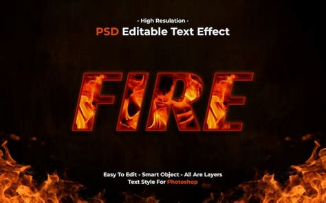 Premium PSD Fire Text Effect Template