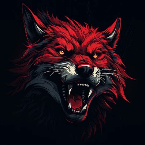 Premium AI Image Red Wolf AI Generated