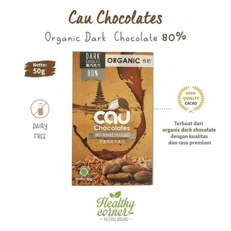 Jual Organic Dark Chocolate Coklat 80 50 Gr Cau Chocolates Di Lapak