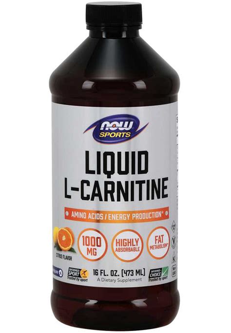 NOW Sports Liquid L-Carnitine 1000 mg – Supplement First