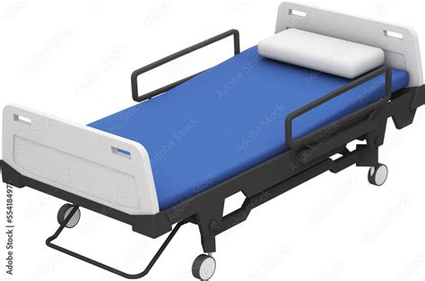 Patient bed isolated on white background Patient bed for hospital on ...