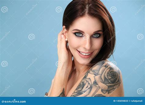 Woman With Tattoo Stock Image Image Of Nude Essential 145694833