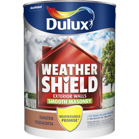 Dulux Weathershield Smooth Masonry Paint Terracotta 5ltr Only 29 99