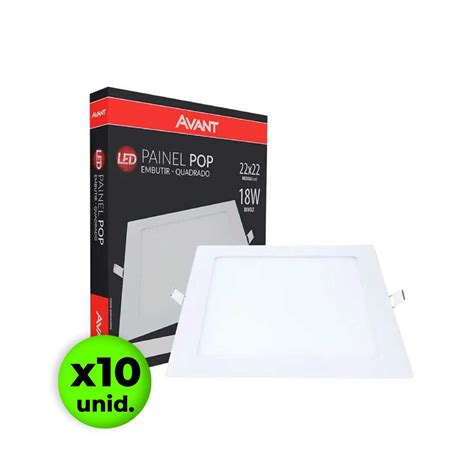 Kit Plafons Led Embutir W Quadrado Branco Frio K Avant