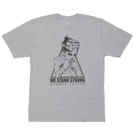 T Shirt 12os Pithikos Fighter We Stand Strong Grey Slayonfleek