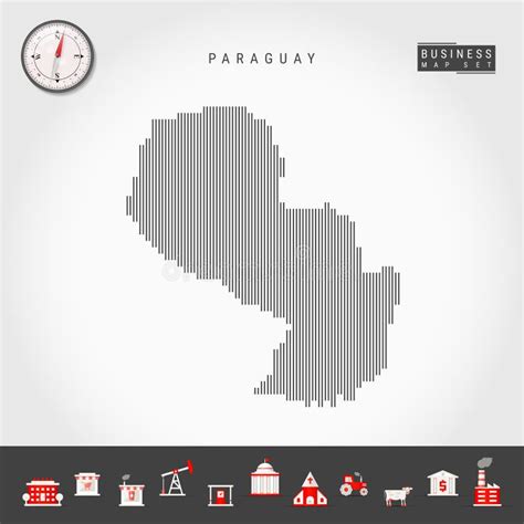 Mapa Del Vector De Paraguay Aislado En El Fondo Blanco Mapa Negro Alto