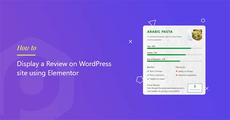 Display A Review Section Using Elementor Review Widget For Elementor