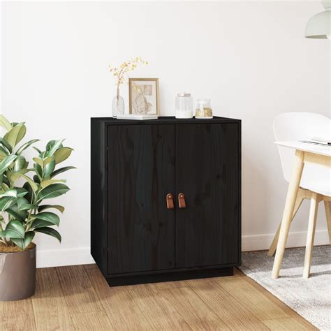 Maison Exclusive Buffet Noir X X Cm Bois Massif De Pin Leroy