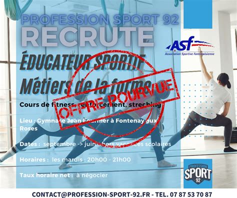 Offre D Emploi Devenez Ducateur Sportif M Tiers De La Forme