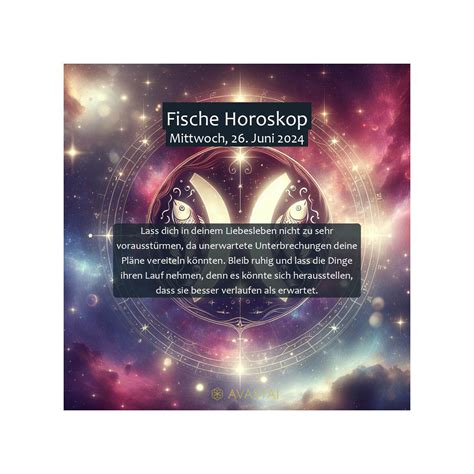 Fische Horoskop F R Den Mittwoch Juni T Gliche Horoskope