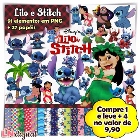 Kit Digital Lilo E Stitch Elo7 Produtos Especiais