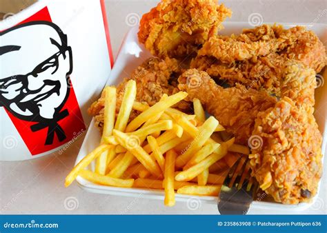 KFC fast food restaurant. editorial stock photo. Image of chips - 235863908