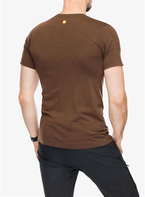 Koszulka Merino Brubeck Outdoor Wool Pro T Shirt Brown Mountains