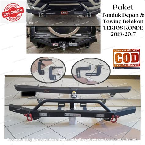 Jual Paket Lengkap Tanduk Depan Towing Belakang Besi Arb Terios Konde