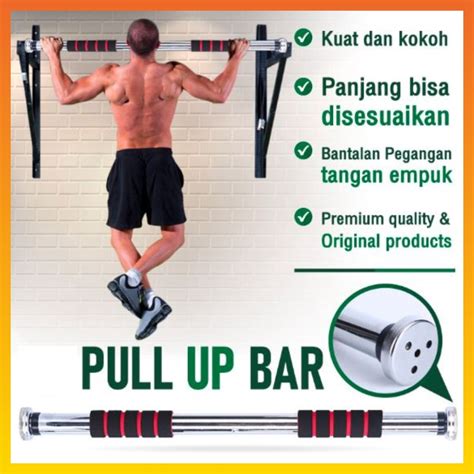 Jual Pull Up Bar Adjustable Ukuran 62 132CM Chin Up Iron Gym Chinning