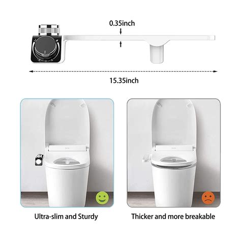 Bidet Attachment For Toilet Cold And Hot Dual Nozzle Water Non Electric