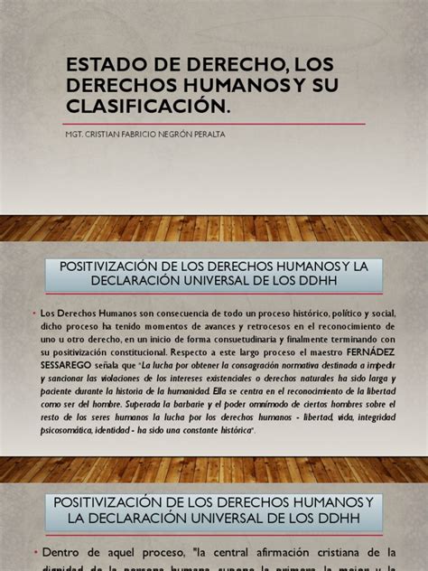 Estado de Derecho Los Derechos Humanos, Fundamentales y Su Clasificiacion | PDF | Derechos ...