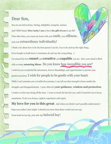 Sample Love Letter To My Son