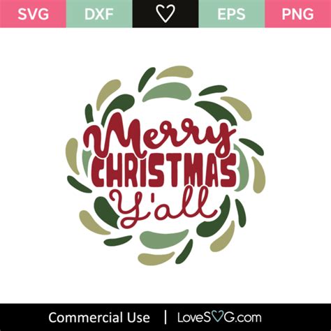 Merry Christmas Y All SVG Cut File Lovesvg