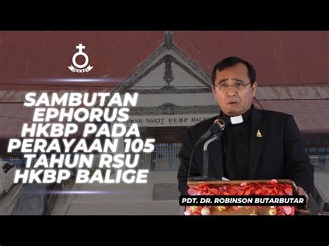 Ephorus Hkbp Pdt Dr Robinson Butarbutar Kita Harus Mampu