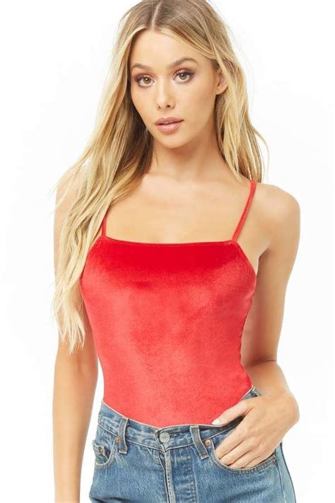 Forever 21 Velvet Cami Bodysuit