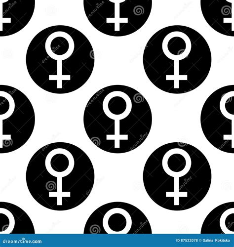 Seamless Pattern Sex Symbols Gender Woman Flat Symbols White Female