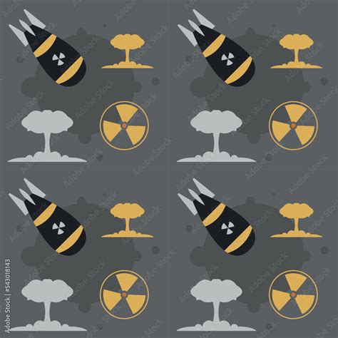 Nuclear bomb seamless pattern design, power plant repeat background ...