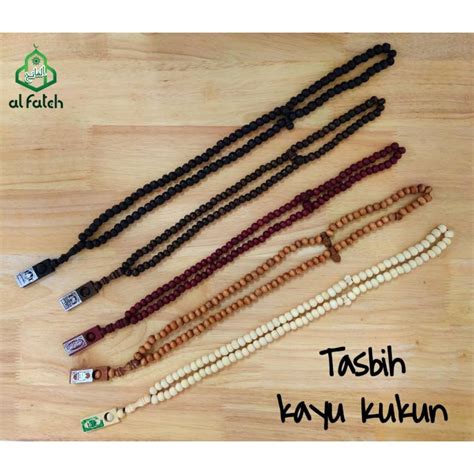 Tasbih Kayu Biji Dalam Pcs Tasbeeh Kayu Cap Masjid Zikir Harian