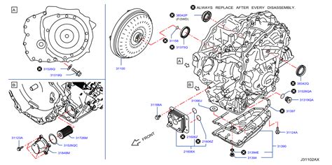 Nissan Rogue Seal O Ring CVT MANUAL MODE 31526 3VX0C SULLIVAN