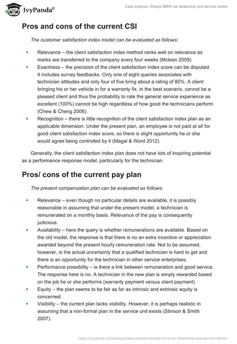 Case Analysis Sharpe Bmw Car Dealership And Service Centre